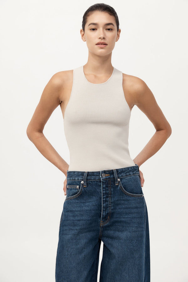 Sculpted Knit Top Silver