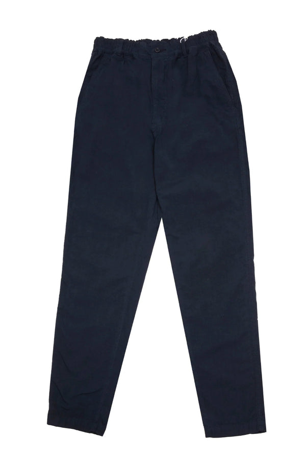 High Density Cotton Hemp Tapered Pants Navy