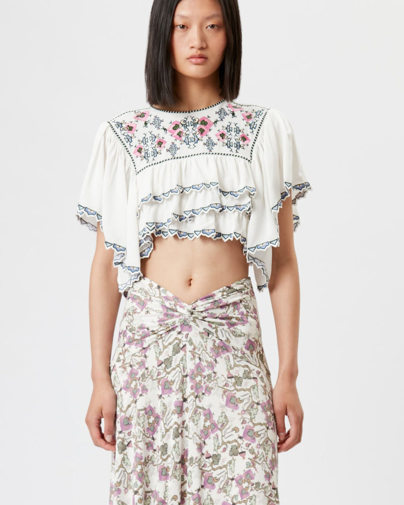 Sana Embroidered Crop Top