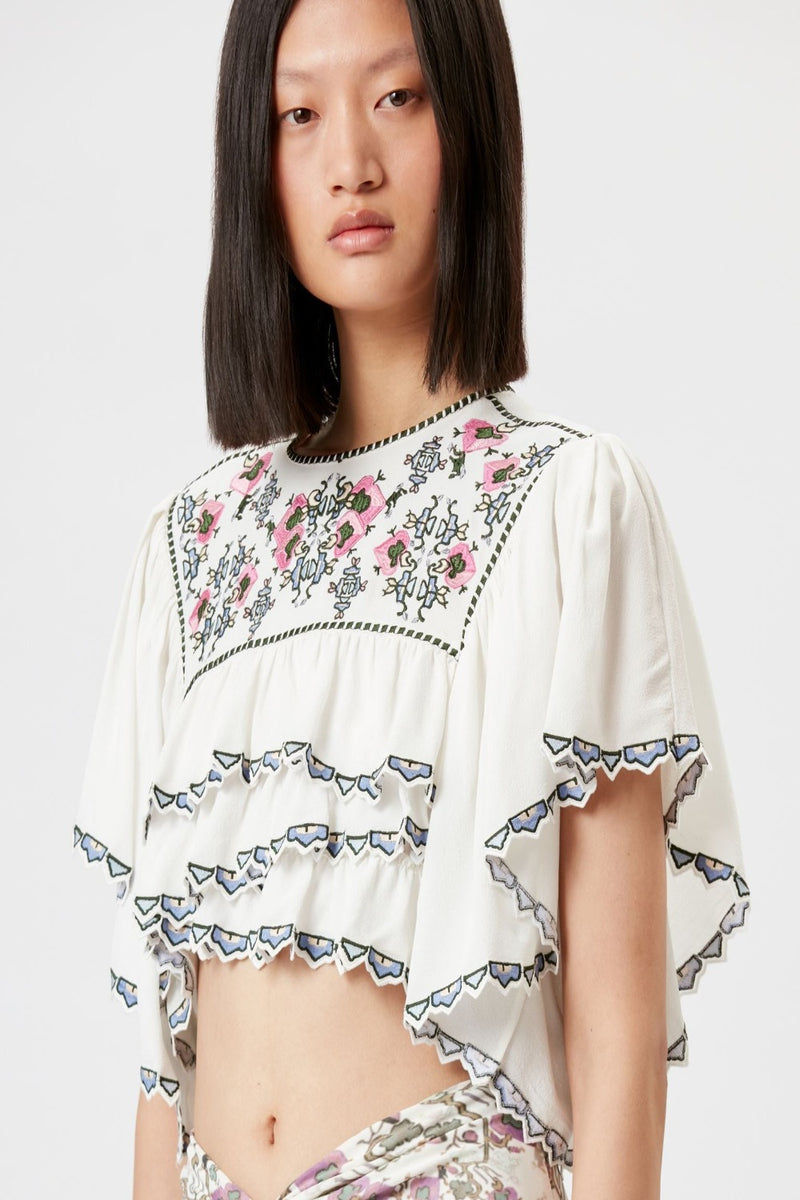 Sana Embroidered Crop Top