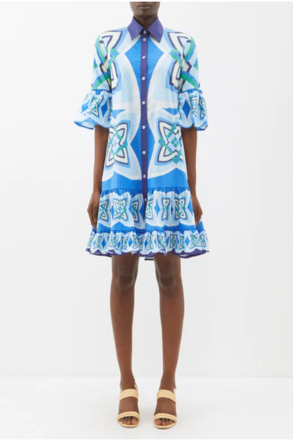 Choux Dress Lakshmi Placed Blue