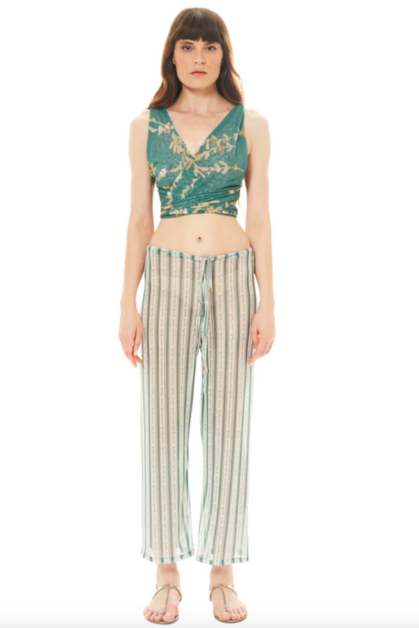 Tie on Waist Pants in Fern Green