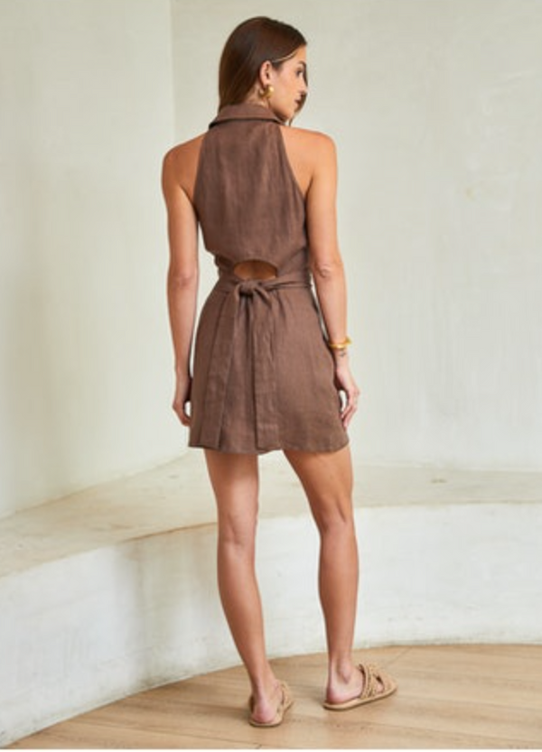 domino mini dress Domino Mini Dress Chocolate – CURIO at Faena Bazaar