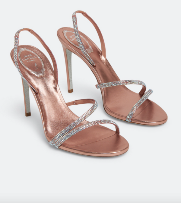 pink metallic crystal strass sandal 105mm 