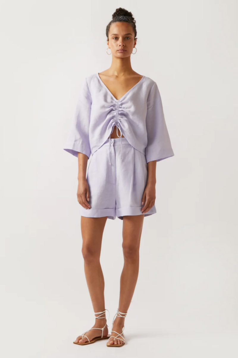 casa raki lilac CLEMENTINA SHORTS summer linen