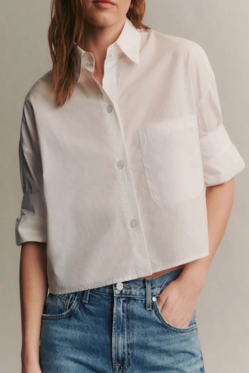 twp poplin cropped next ex button down shirt superfine cotton