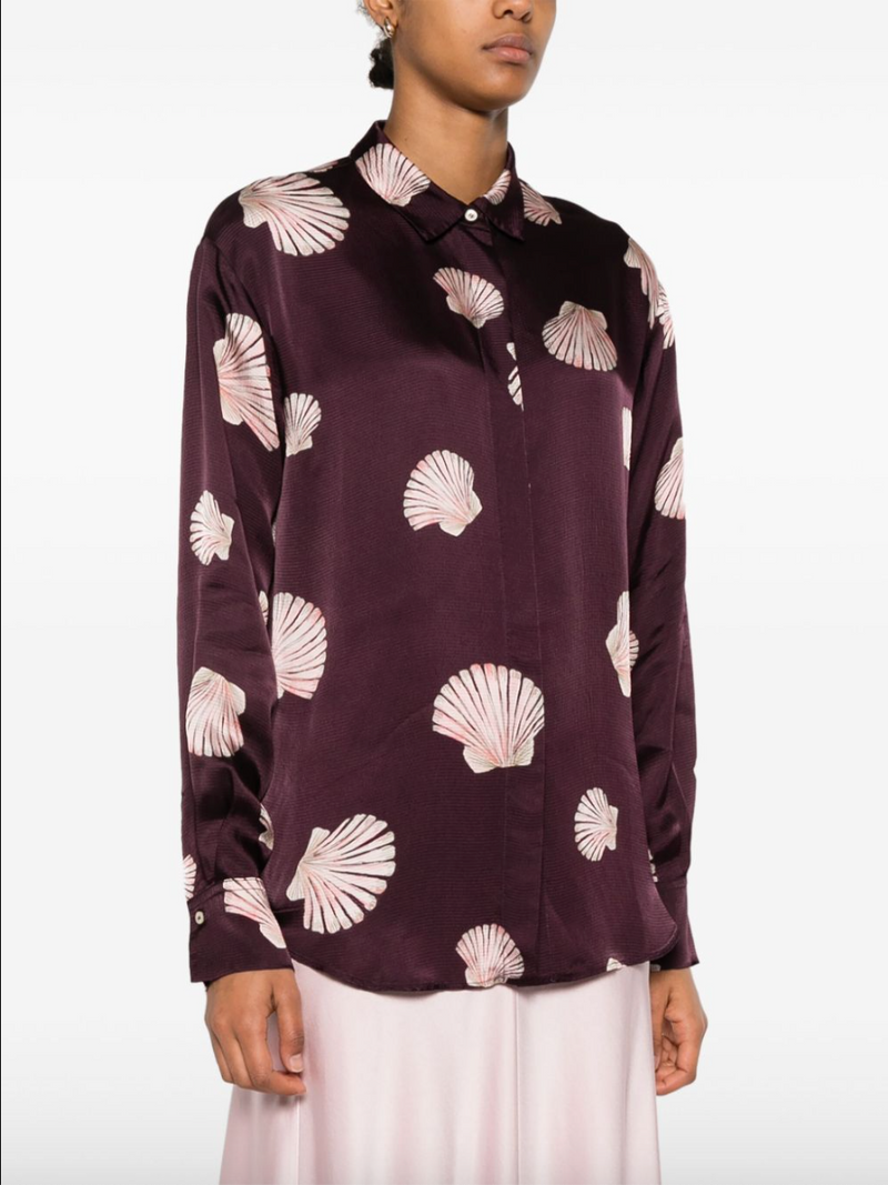 Mother of Pearl Pajama Shirt in Velvet