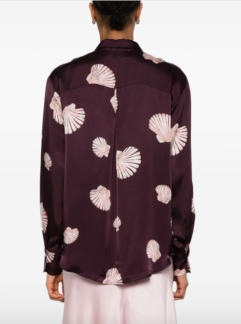 Mother of Pearl Pajama Shirt in Velvet