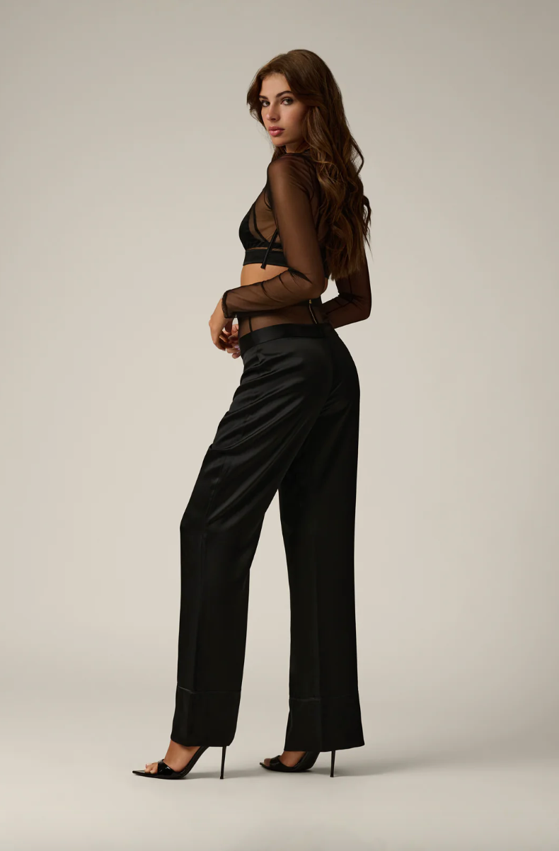 Illusion Cropped Long Sleeve Top