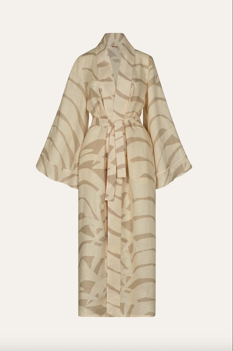 Sail Softy Kimono in Swim Palm Stripes (Final Sale)