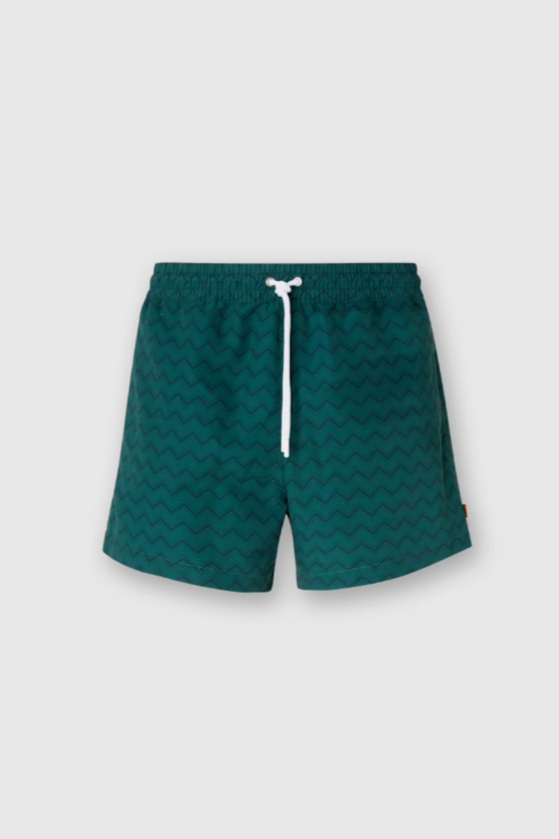 Chevron Swim Trunks in Green/Black