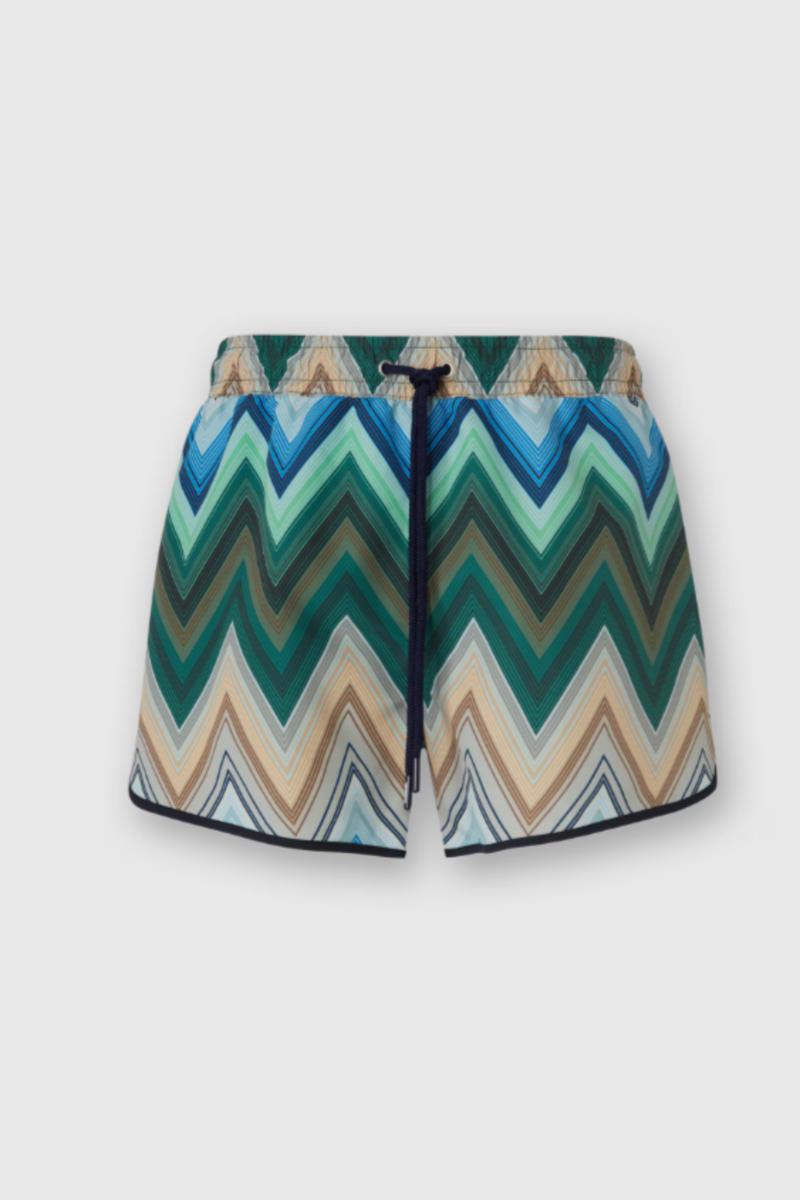 Swim Shorts with Macro Zigzag Print