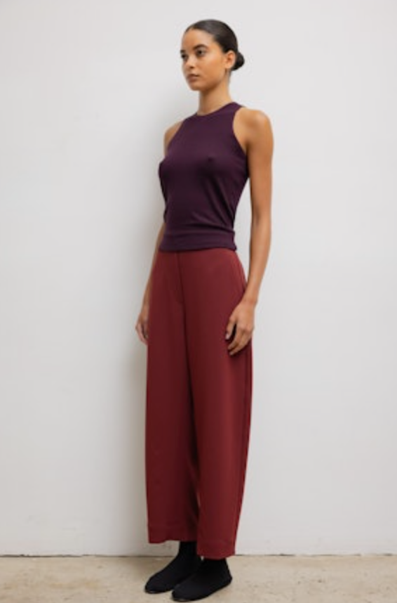 Lauren High Neck Tank in Berry