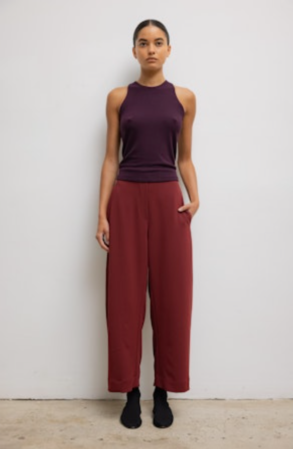 Lauren High Neck Tank in Berry
