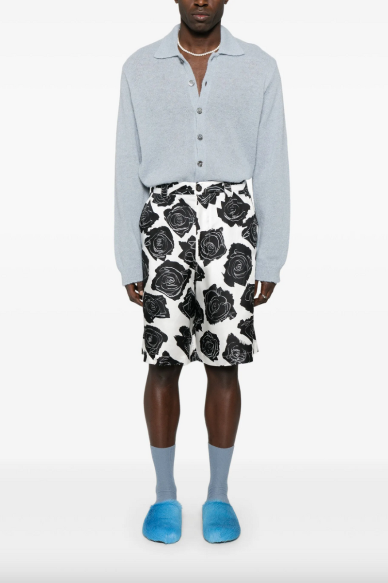 Luna Silk Twill Shorts Lily White