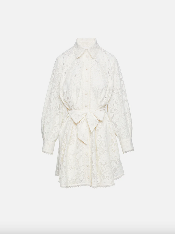 Dawning Tuck Mini Dress Cream