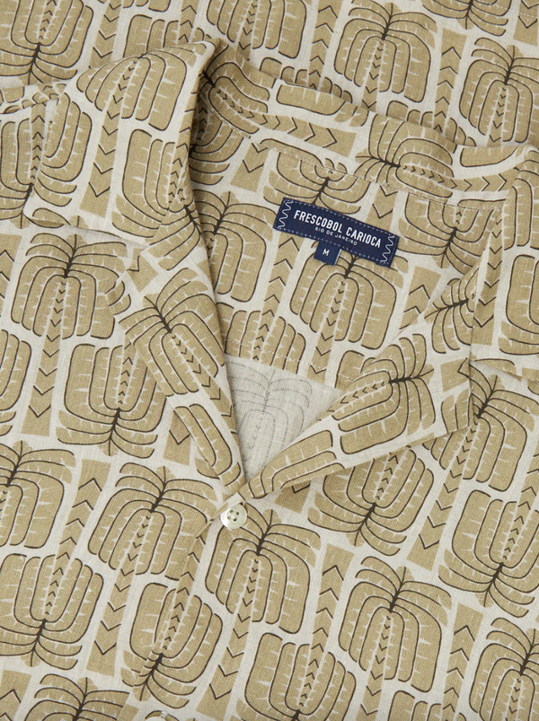 Roberto Palmeira Printed Linen SS Dried Moss