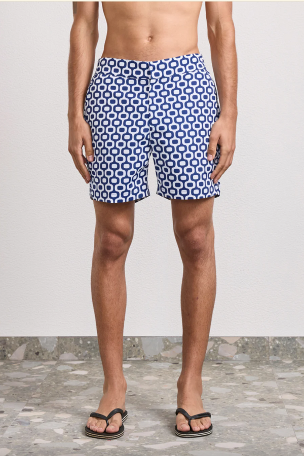 Porto Swim Shorts Ipanema Large Print Navy (Final Sale)