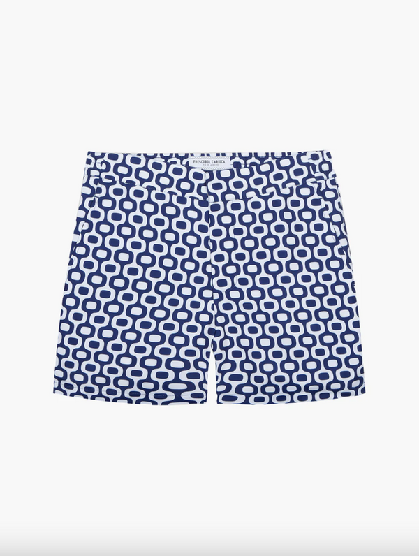Porto Swim Shorts Ipanema Large Print Navy (Final Sale)