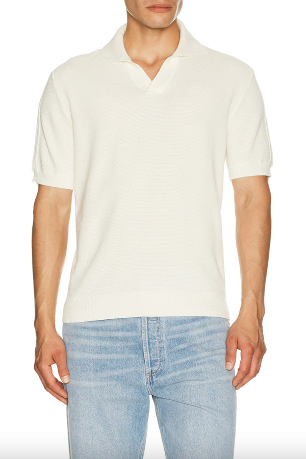Rino STR Cotton SS Knitted Polo Ivory (Final Sale)