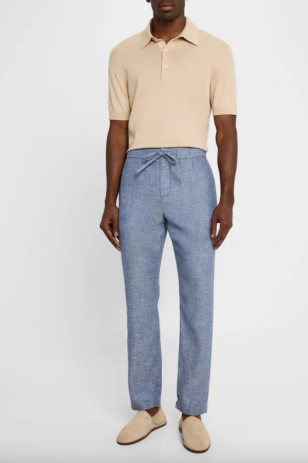 Oscar Linen Chinos Mélange Navy Blue