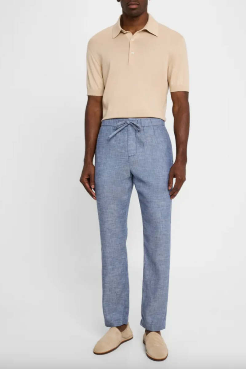 Oscar Linen Chinos Mélange Navy Blue