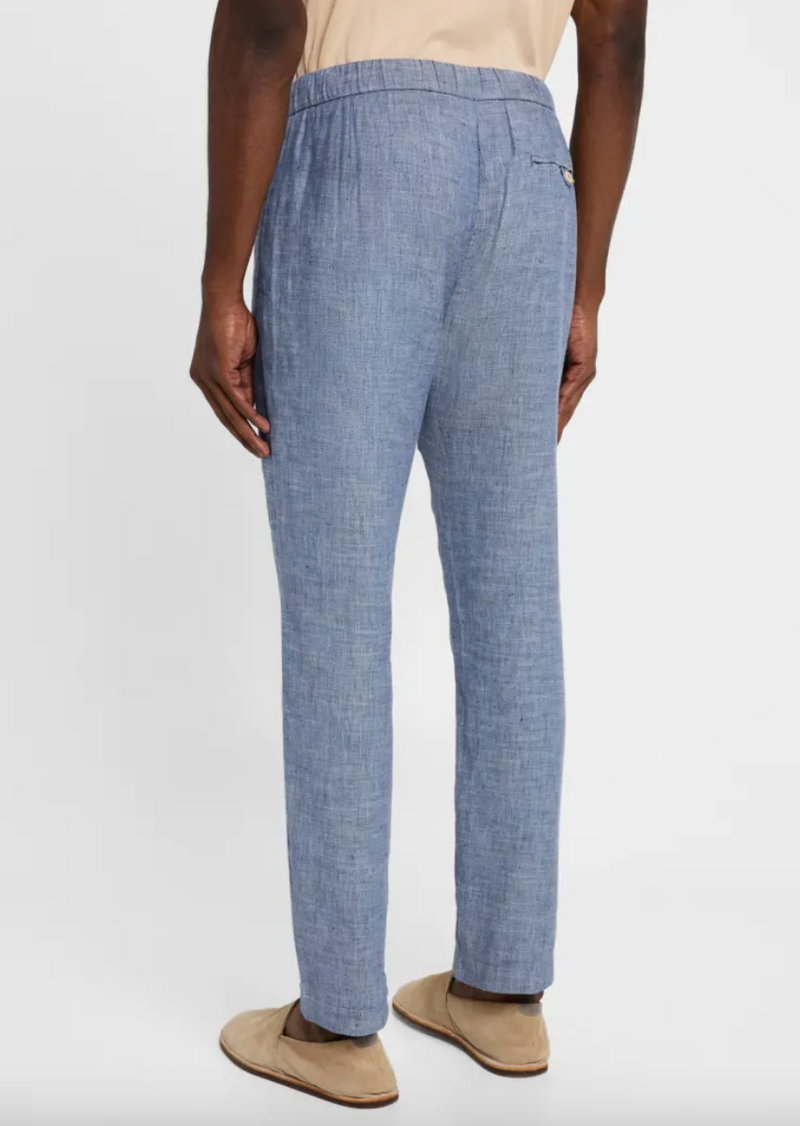 Oscar Linen Chinos Mélange Navy Blue
