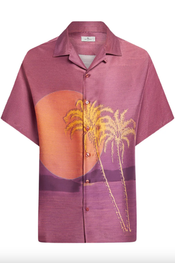 Palm Print Silk Shirt MRIC001399SP1A9X0850