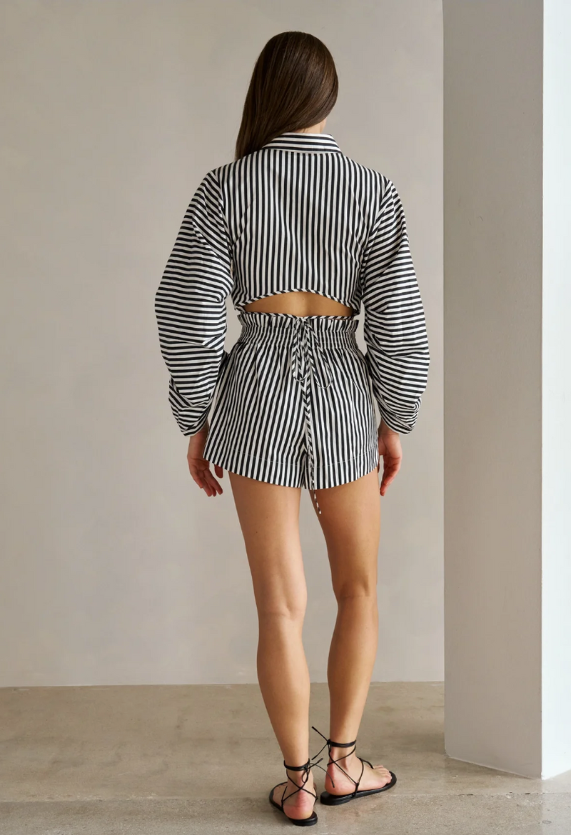 Raquel Top Black White-Stripe