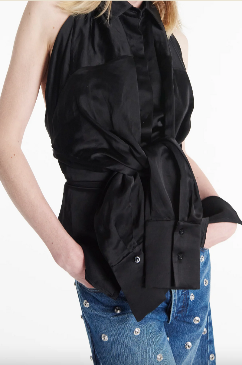 Deconstructed Shirt Halter Neck