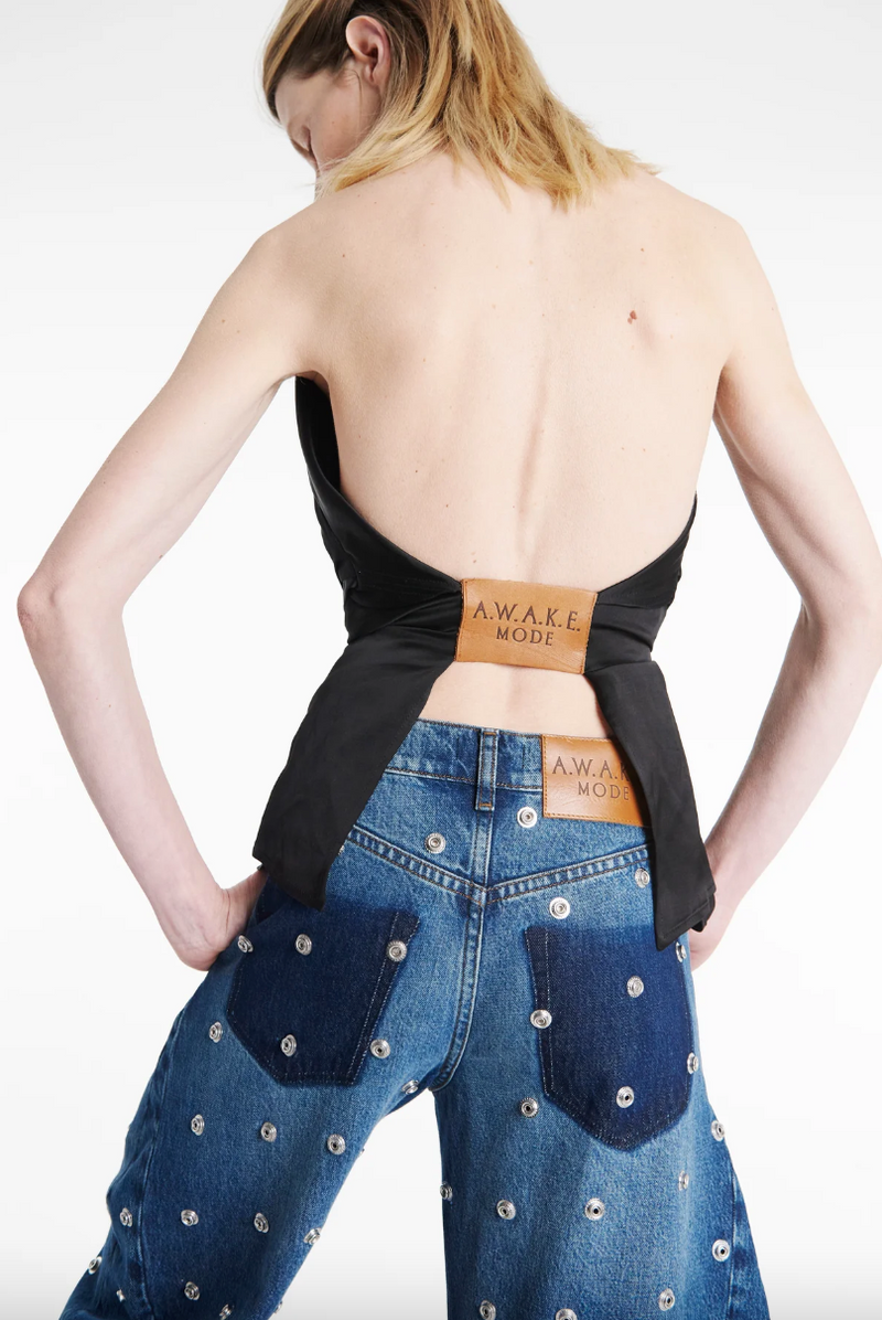 Deconstructed Shirt Halter Neck
