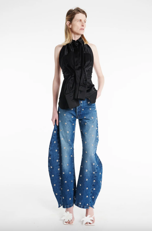 Deconstructed Shirt Halter Neck