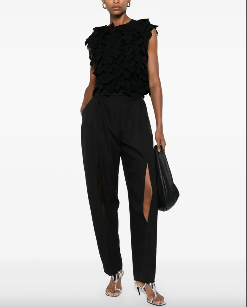 Pants with Vertical Slit Knees