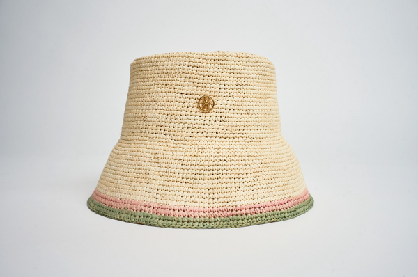 Bucket Hat Natural/Green/Pink