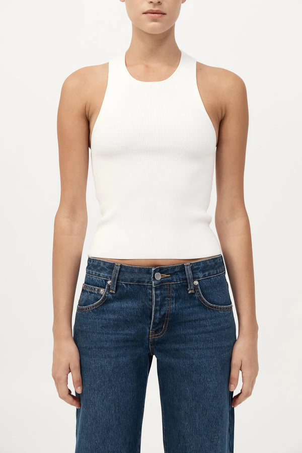 Sculpted Knit Top Off White