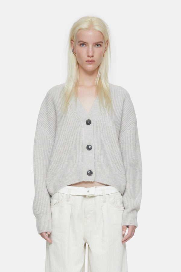 Sea Grey V-Neck Cardigan