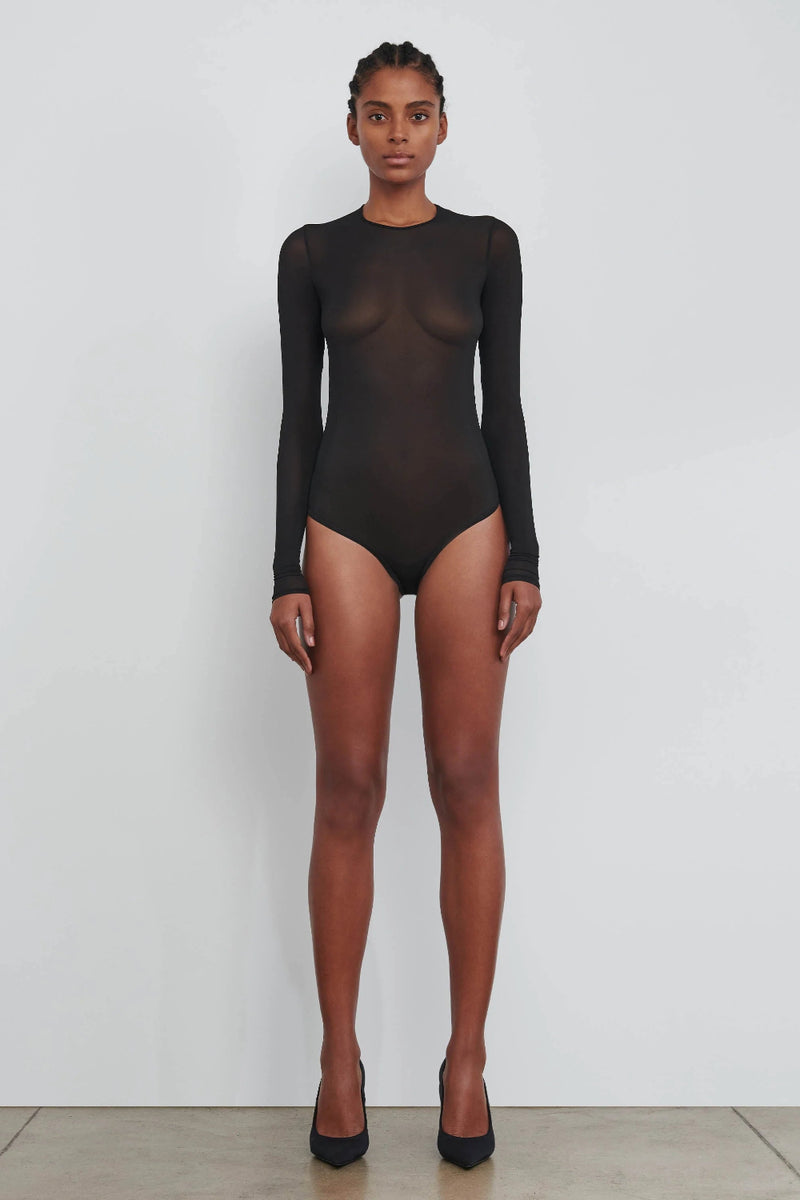 Sheer Bodysuit Black
