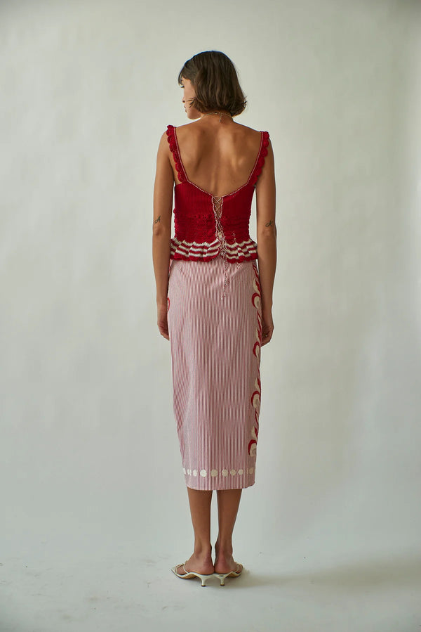 Shell Crochet Top  Red (Final Sale)