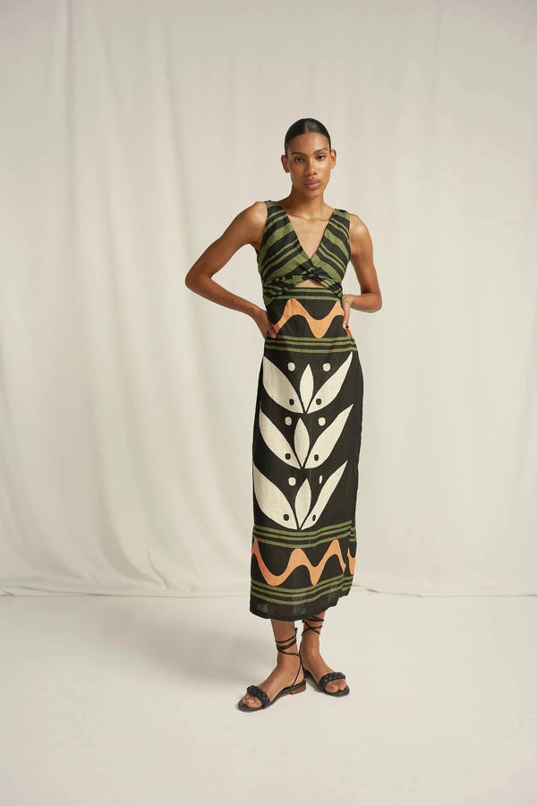 Simone Dress Lotus CALA DE LA CRUZ WOMEN'S MAXI DRESSES CURIO FAENA MIAMI