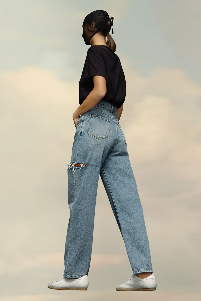 Denim Jeans with Slash Detail