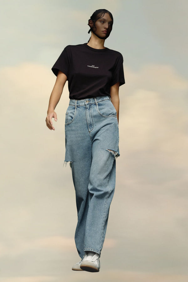 Denim Jeans with Slash Detail