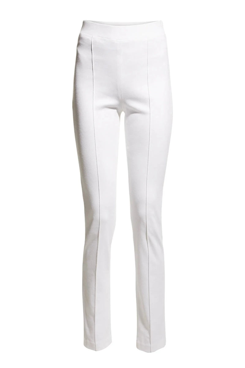 White Pull on Cropped Slim Pant