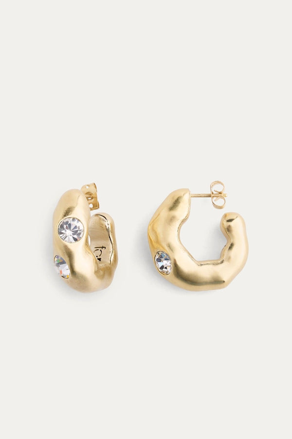 Strass Hoop Sculpture Earrings