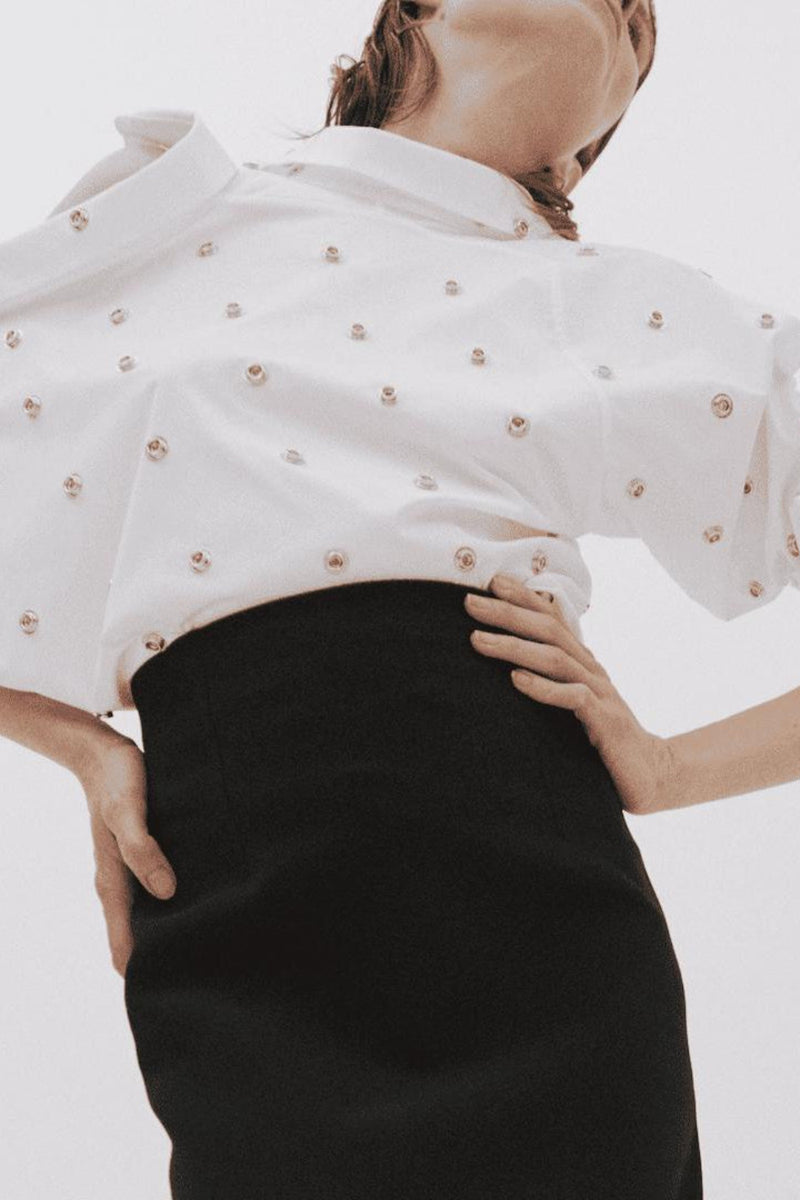 Studded Double Collar Shirt
