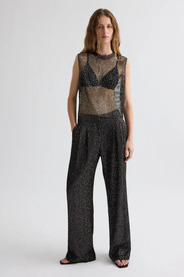 Sulli Pant in Mini Sequin Netting