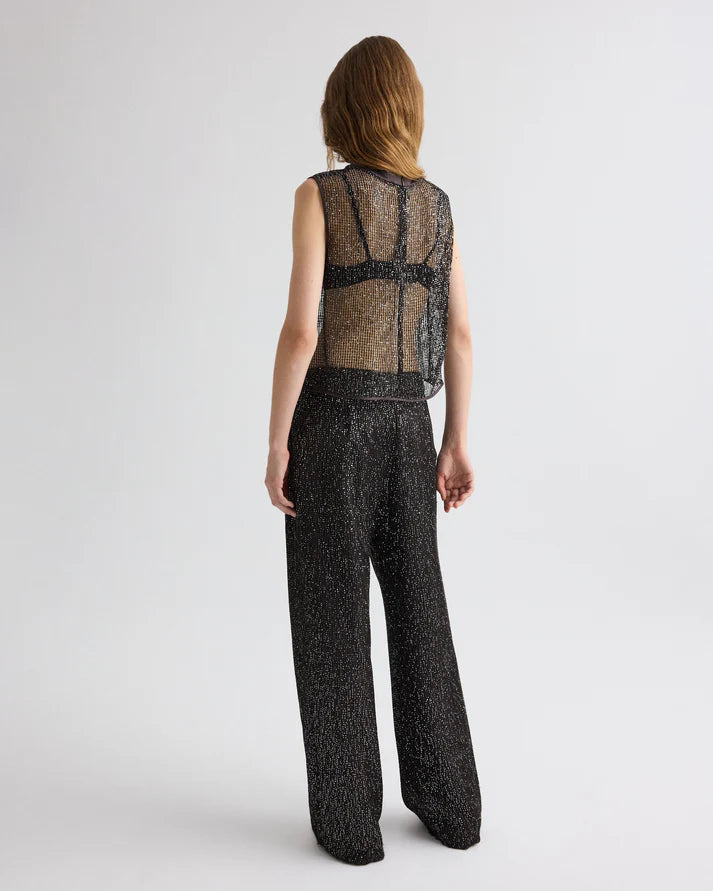 Sulli Pant in Mini Sequin Netting