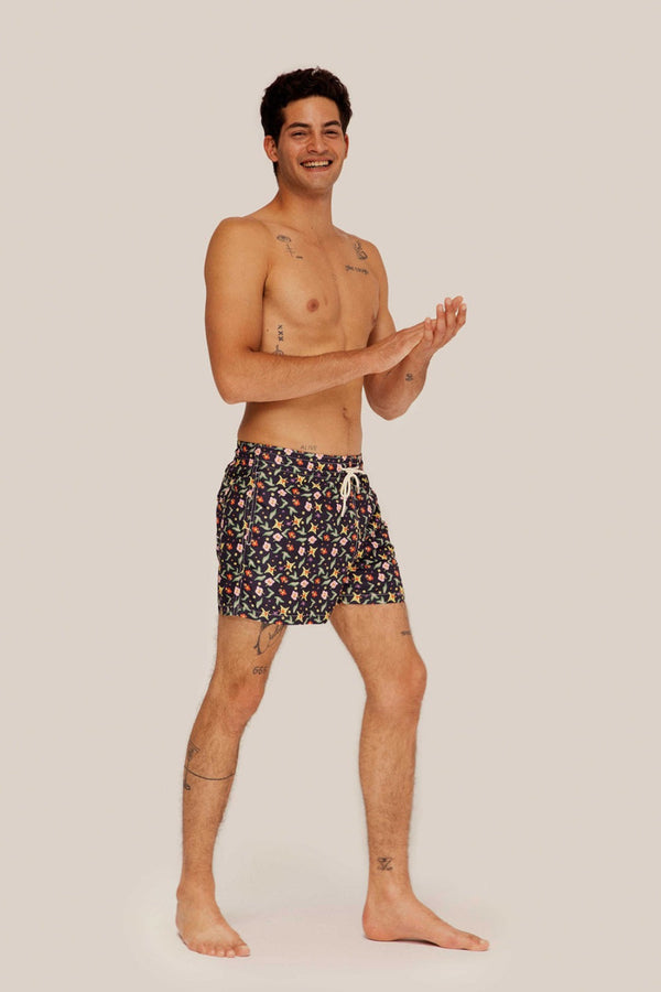 Navy Gardens Classic Swim Trunk