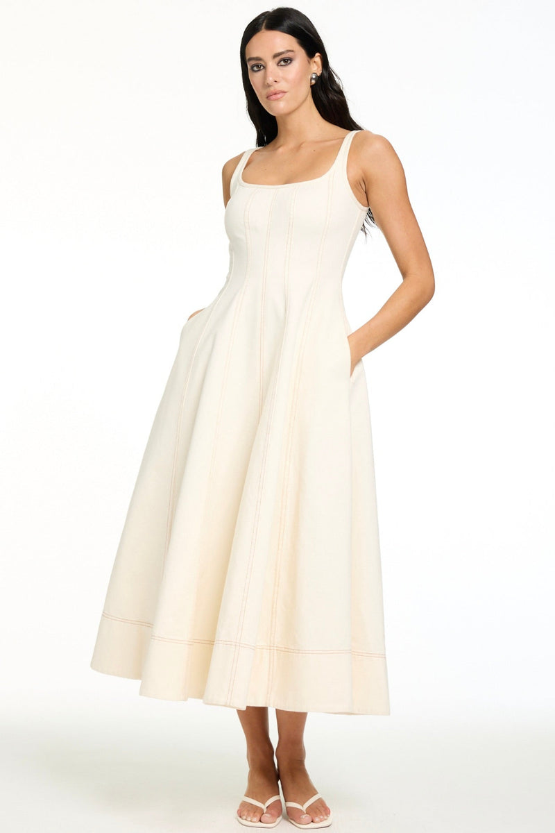 Tia Sculpted Midi Dress