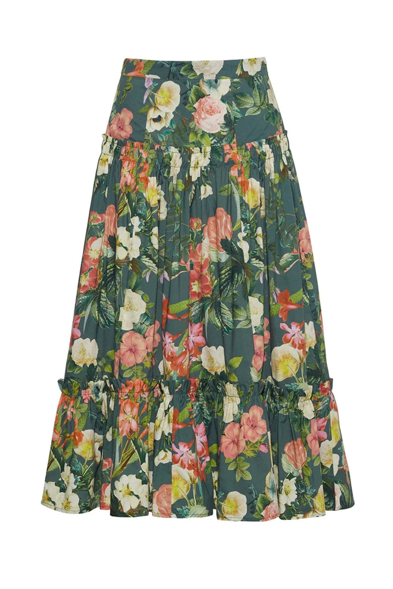 Tisbury Skirt Kingston Floral Olive (Final Sale)