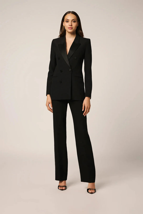 Tuxedo Double Breasted Blazer Black